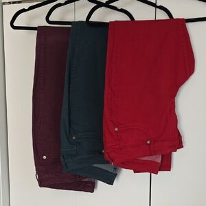 Maurices Women's Skinny Pants - Red, Dark Green, Purple